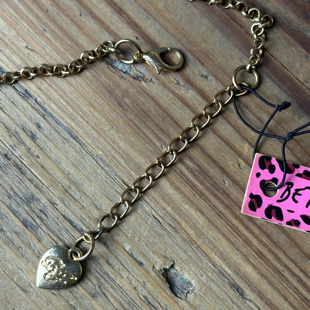 Betsey Johnson Gold Tone Rhinestone Purse Pendant Necklace 28" Adjustable Chain - Picture 4 of 6